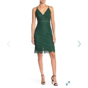 Lace green cocktail dress. Stretchy!